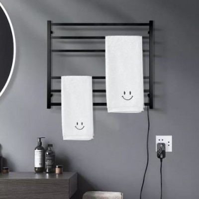 Heated Towel Rack - 6 Bars - 600Hx850Wx120D - NZHZNY-S-06-3B - Black